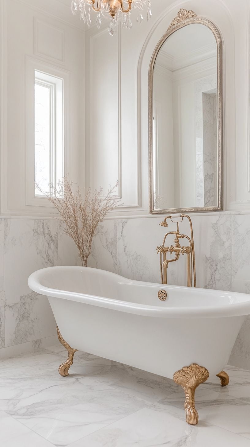 Traditional marble bathroom
