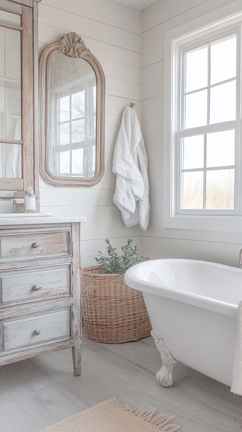 French country coastal bathroom