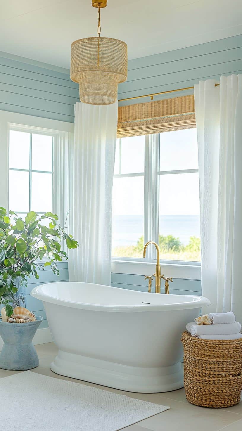 Coastal cottage bathroom