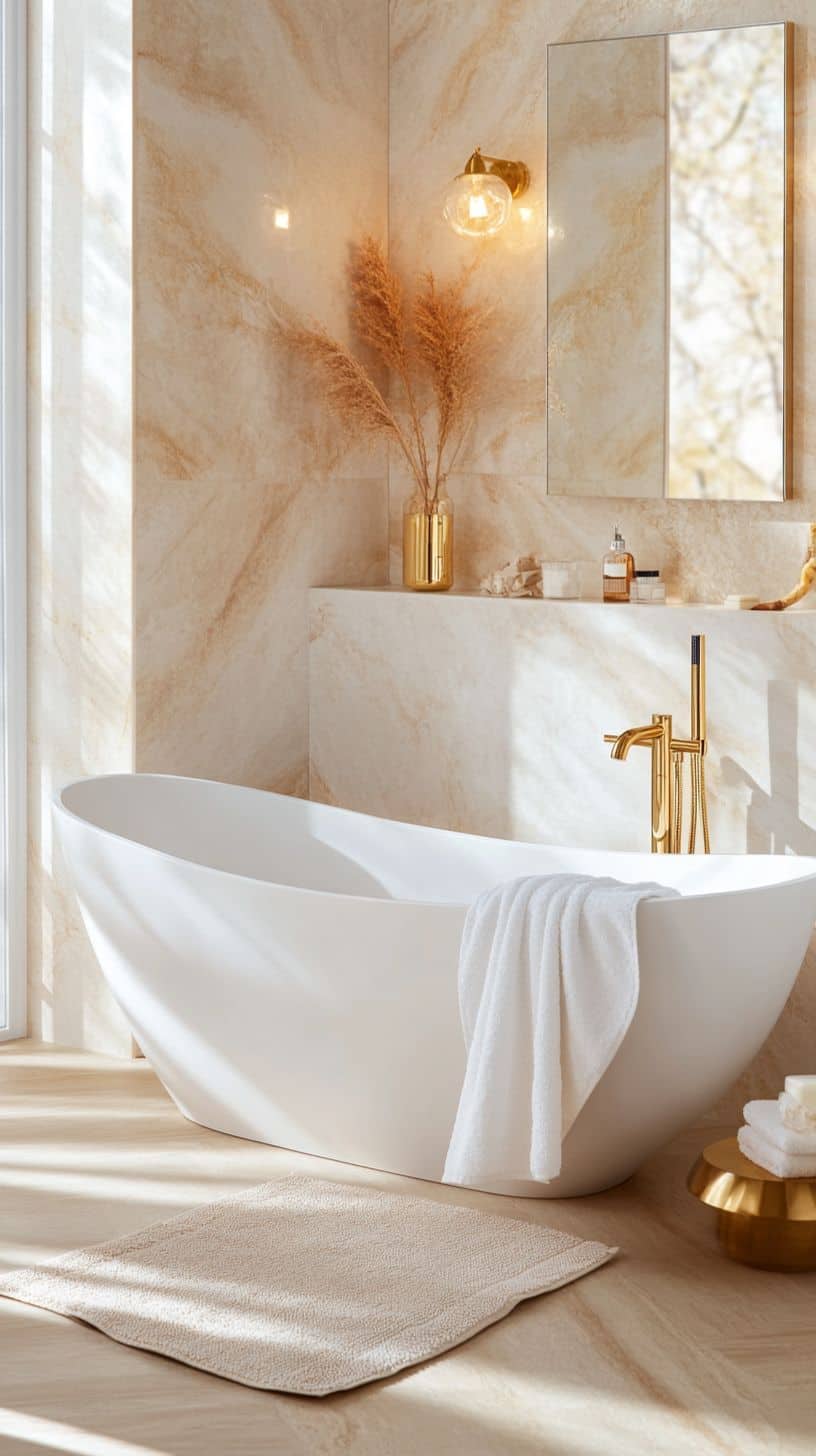 Luxury bathroom apartment with decor