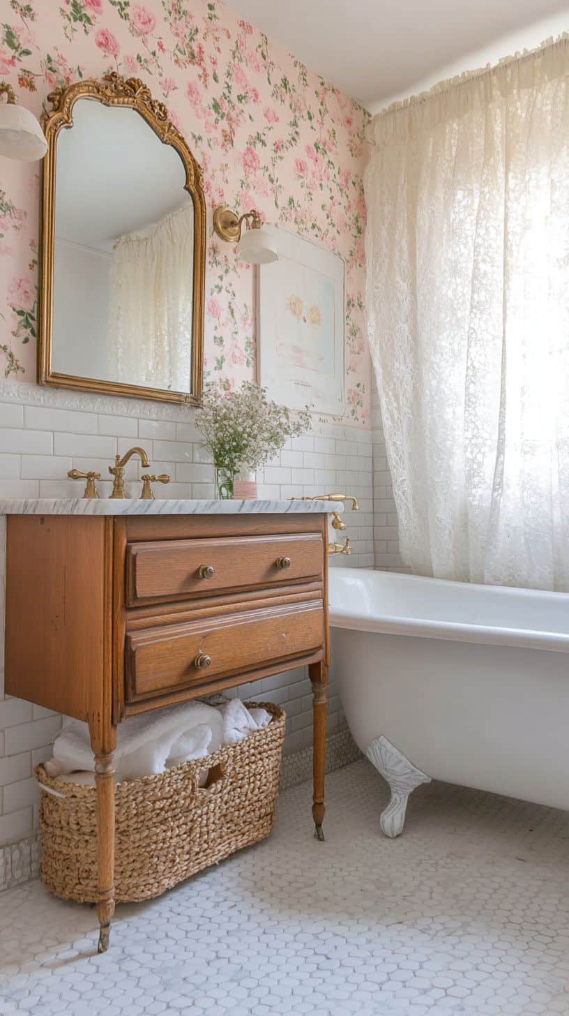 Vintage cottage bathroom
