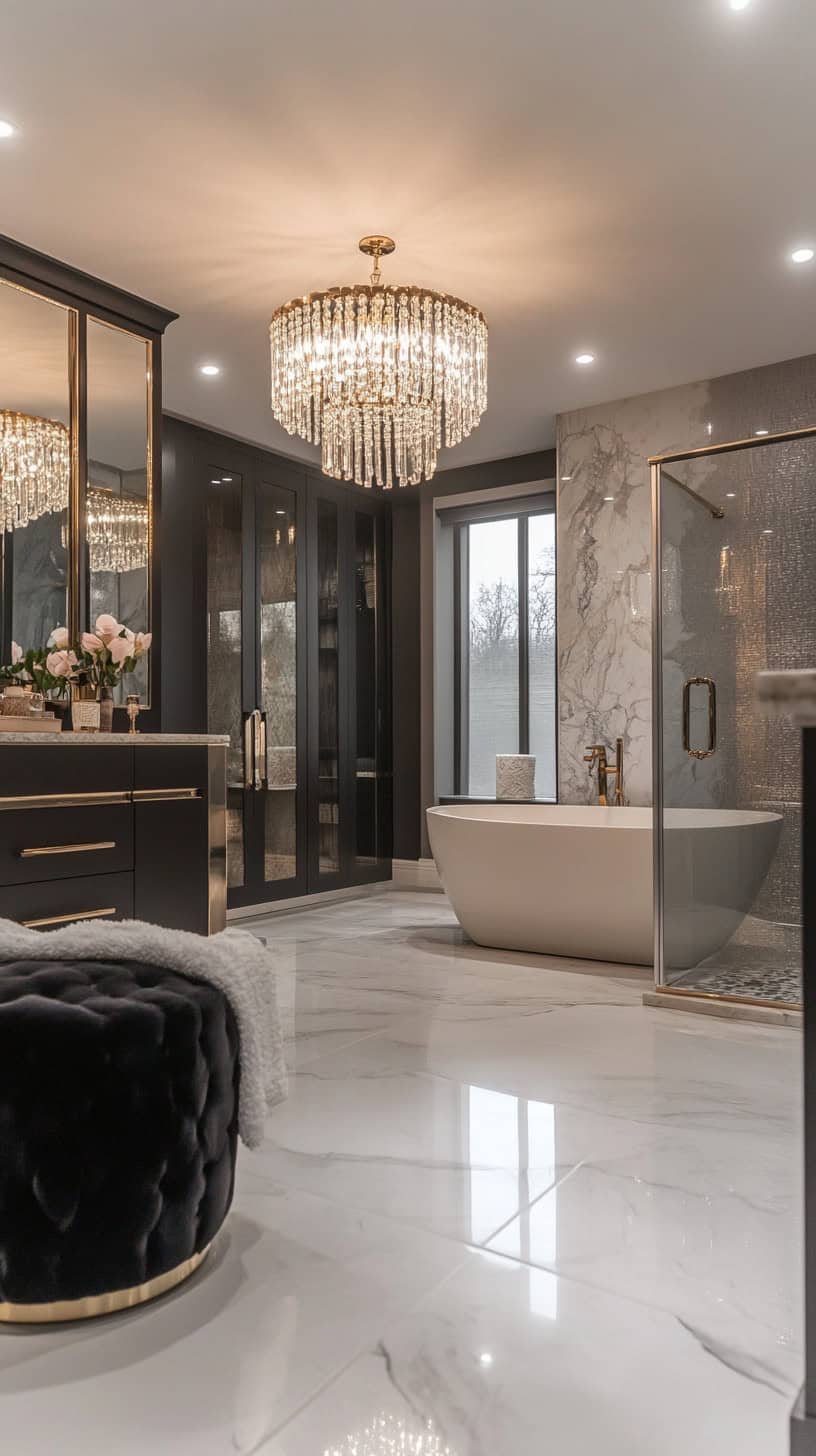 Modern luxury glam bathroom