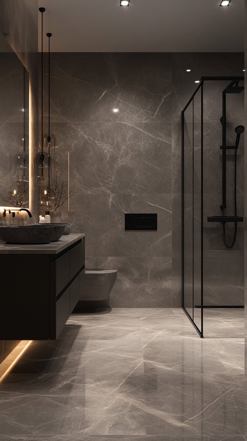 Grey marble bathroom