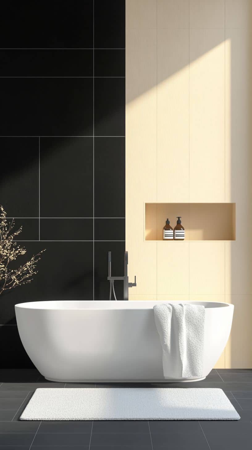 Half apartment bathroom with decor