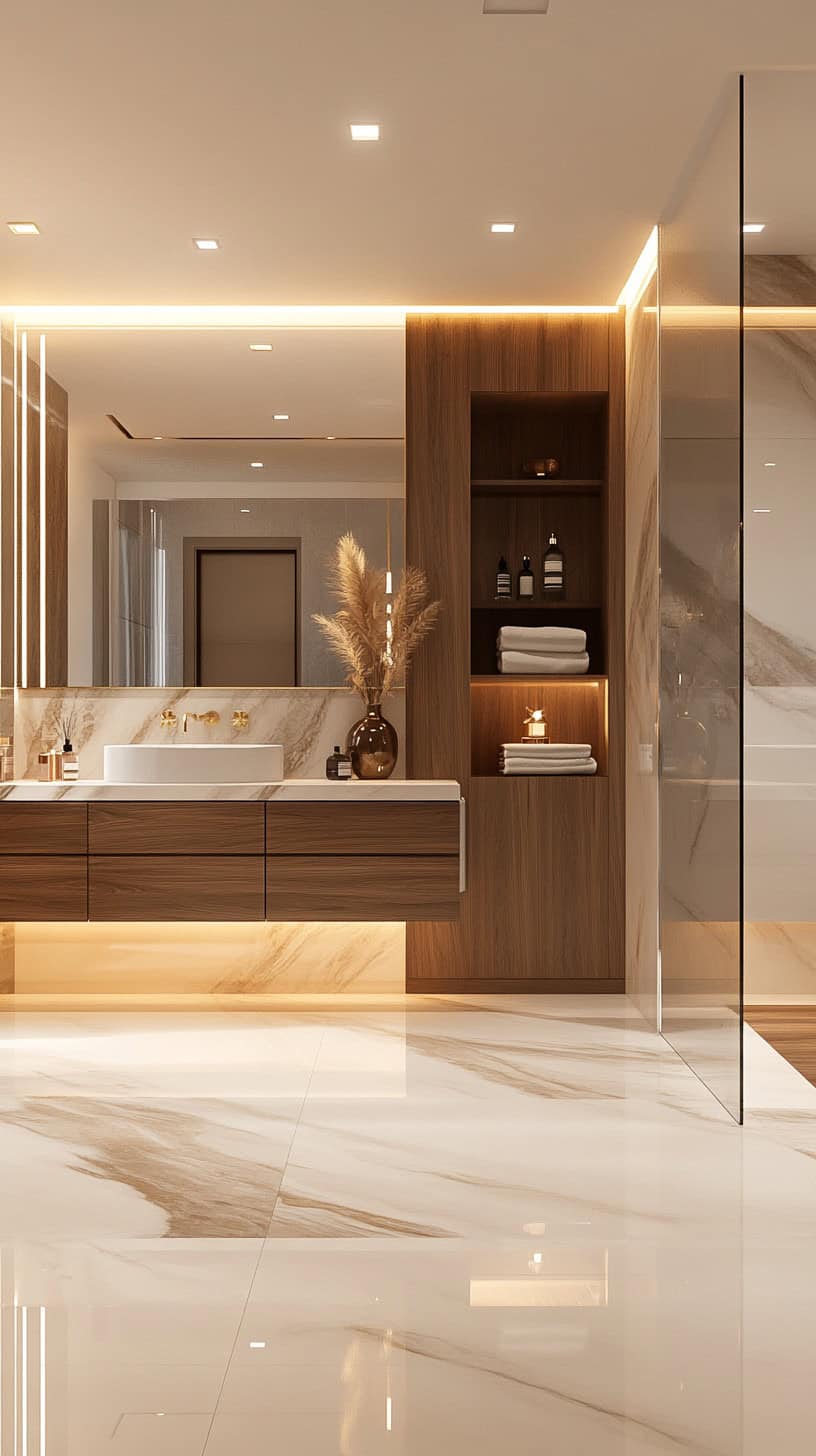 Master bathroom with makeup vanity