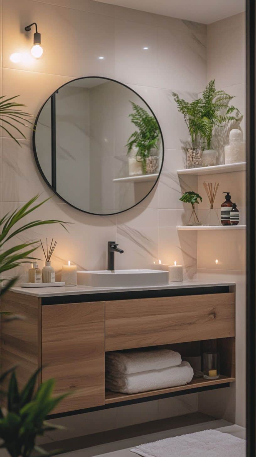 Guest apartment bathroom with decor