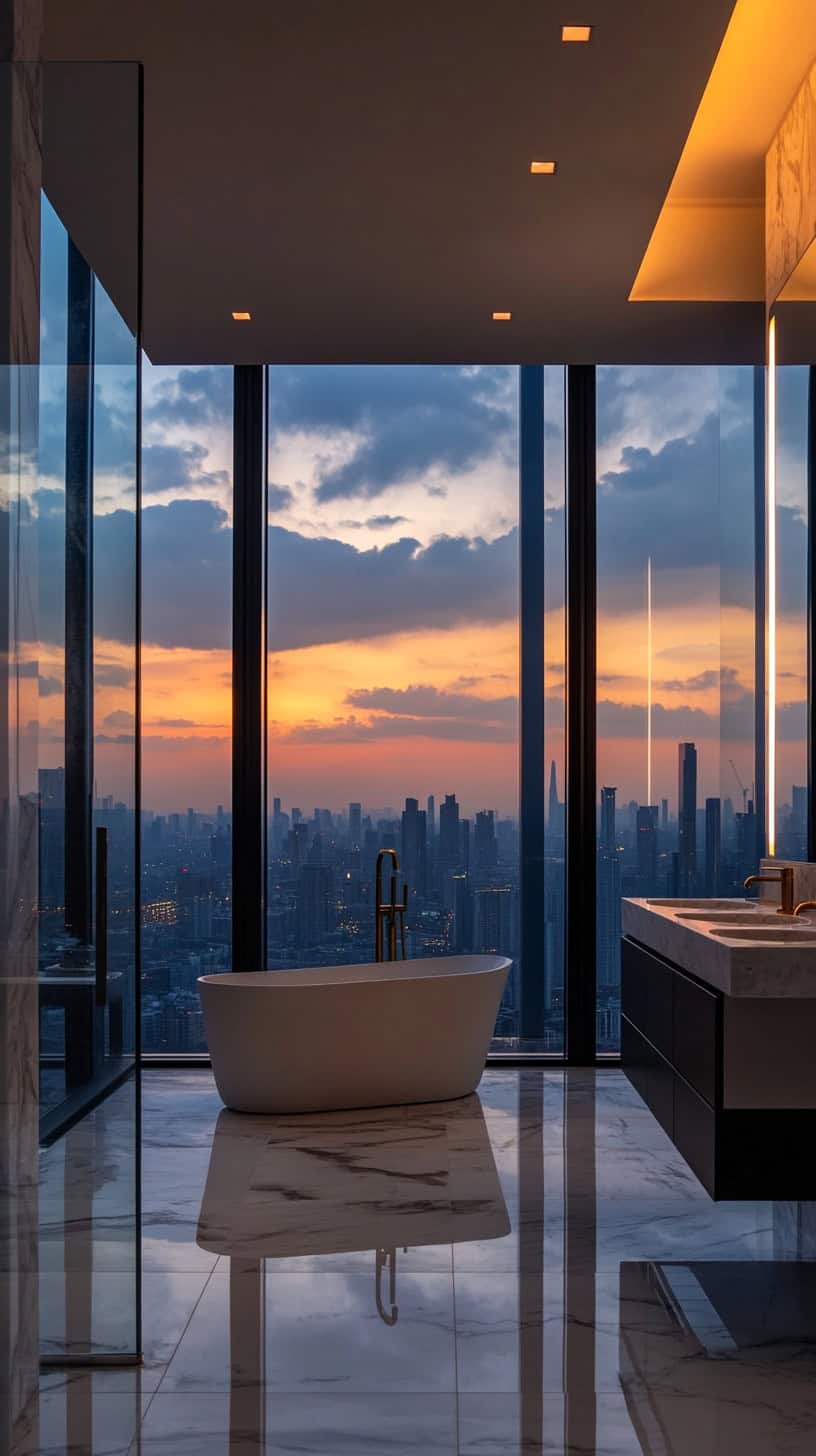 Modern luxury penthouse bathroom