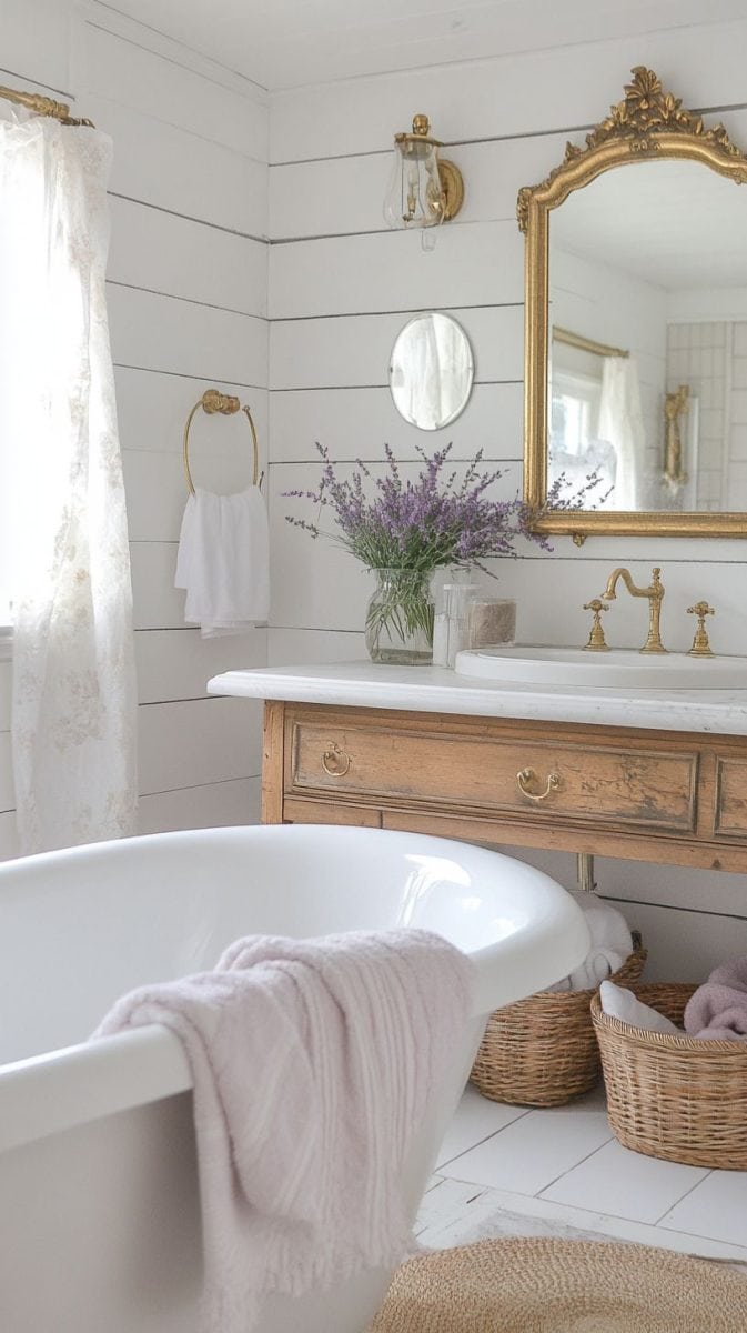 Charming French Country Cottage Bathroom: Timeless Style & Rustic Elegance