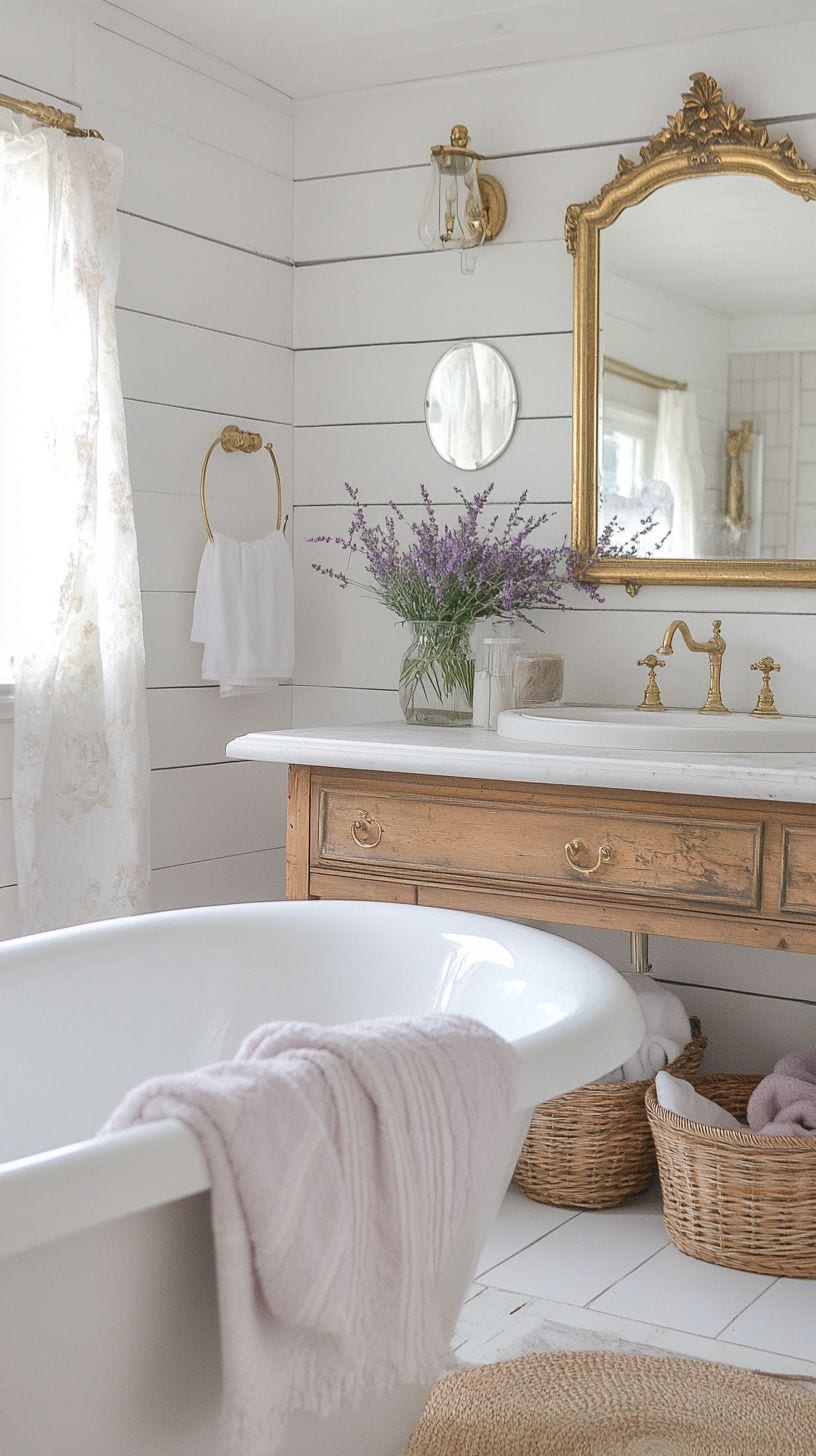 French country cottage bathroom
