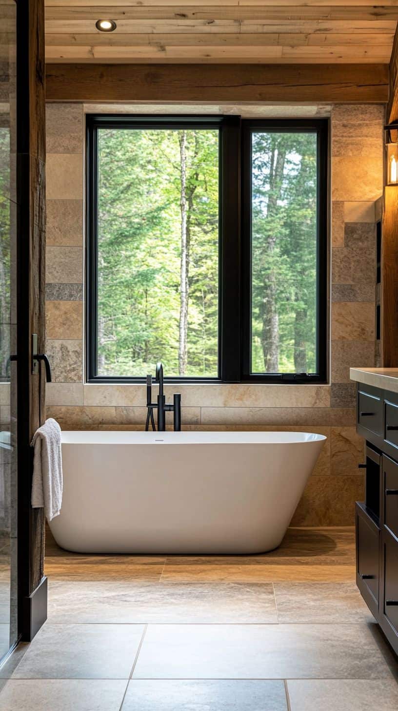 Modern rustic bathroom