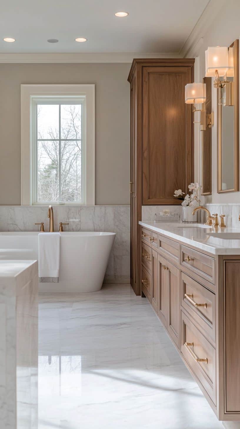 Traditional master suite bathroom
