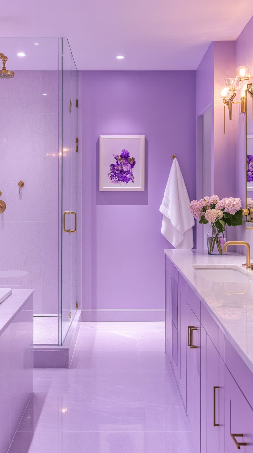 Pastel purple bathroom