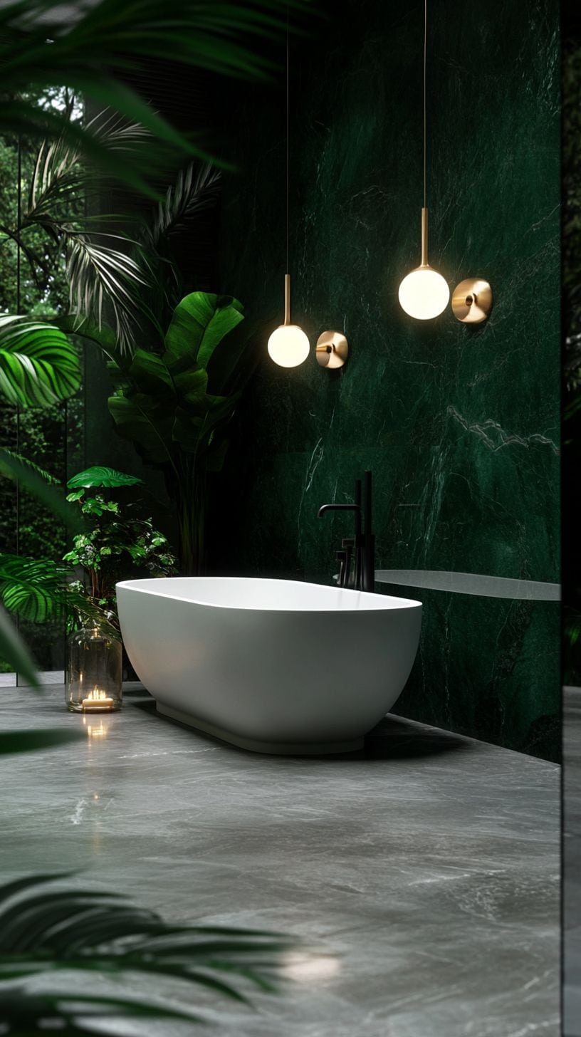 Dark Emerald Green Bathroom