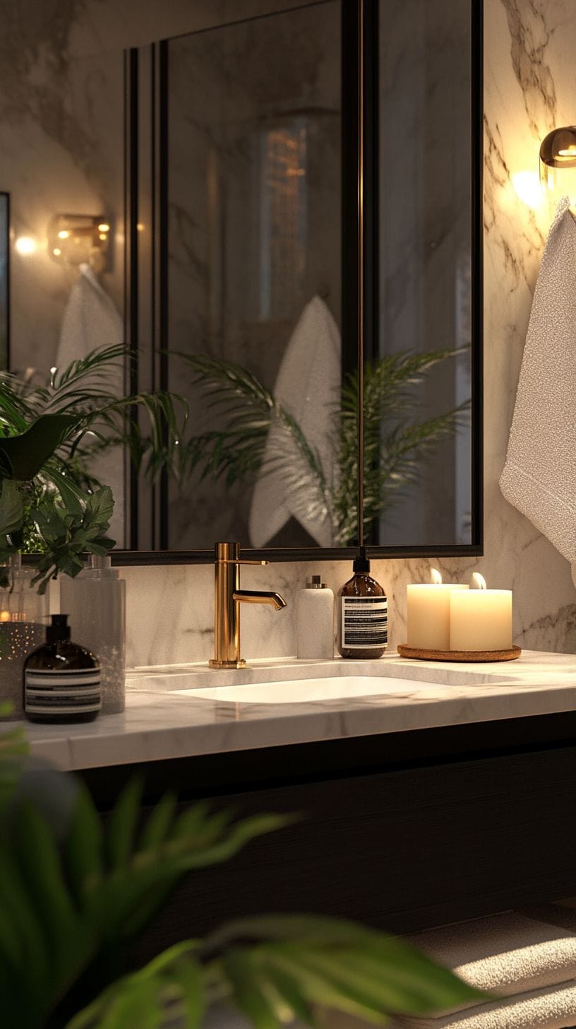 Nyc apartment bathroom with decor