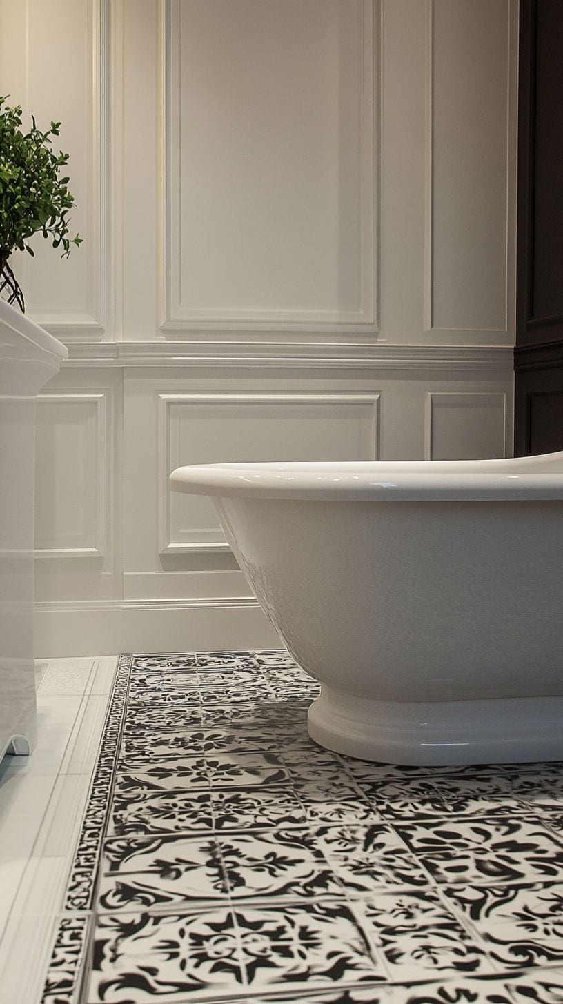 Traditional bathroom floor