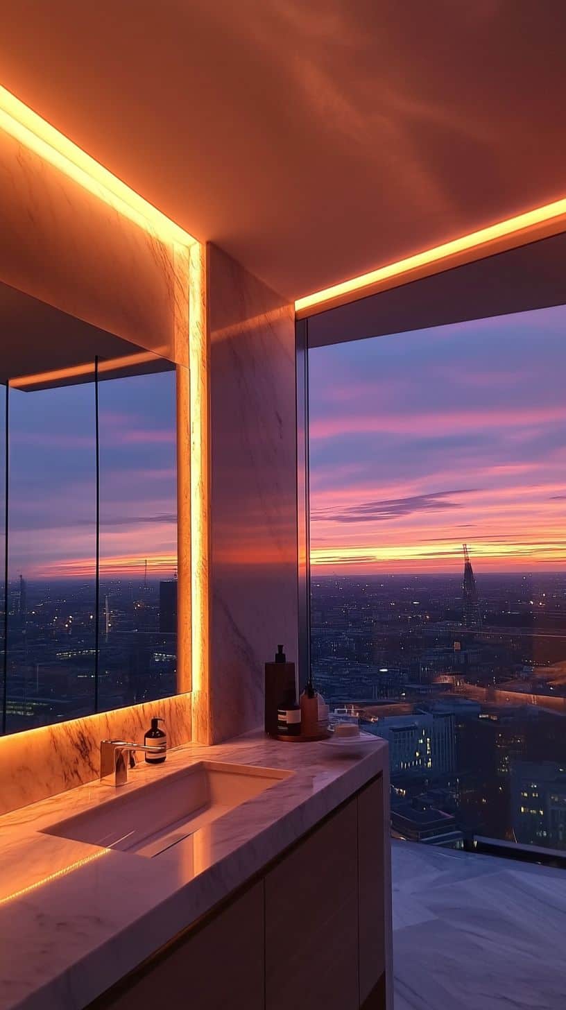 Apartment bathroom decor and led lights