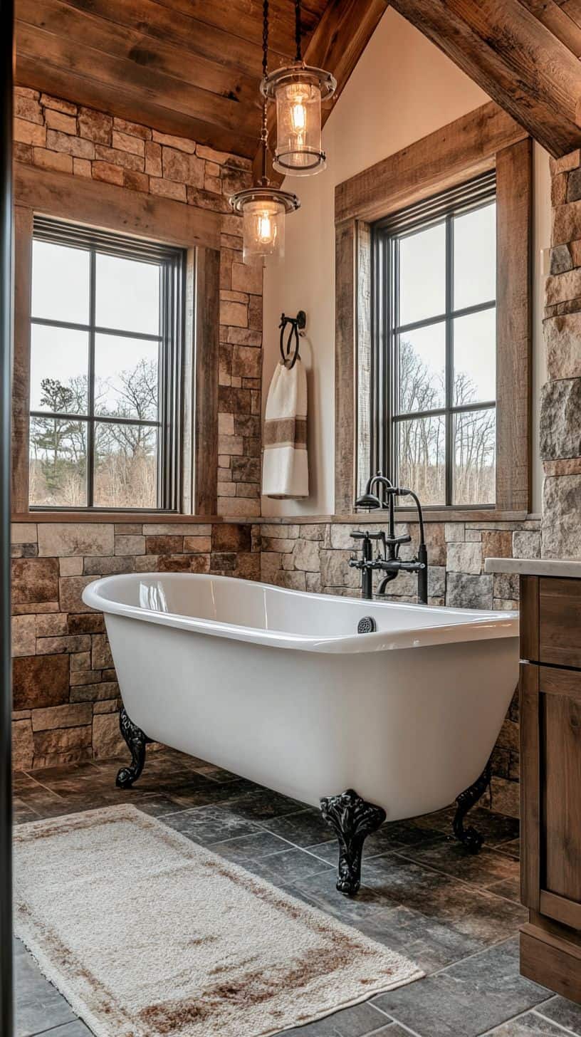 Country rustic bathroom