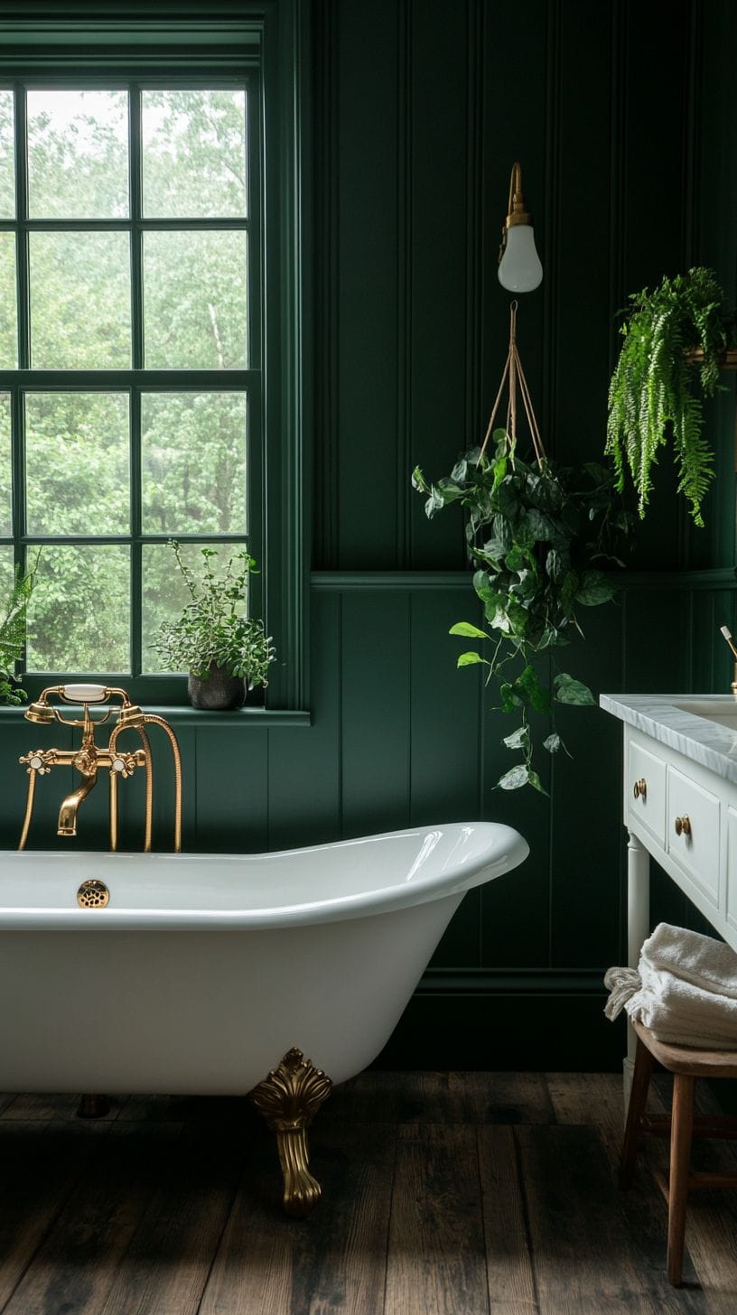 Green traditional bathroom
