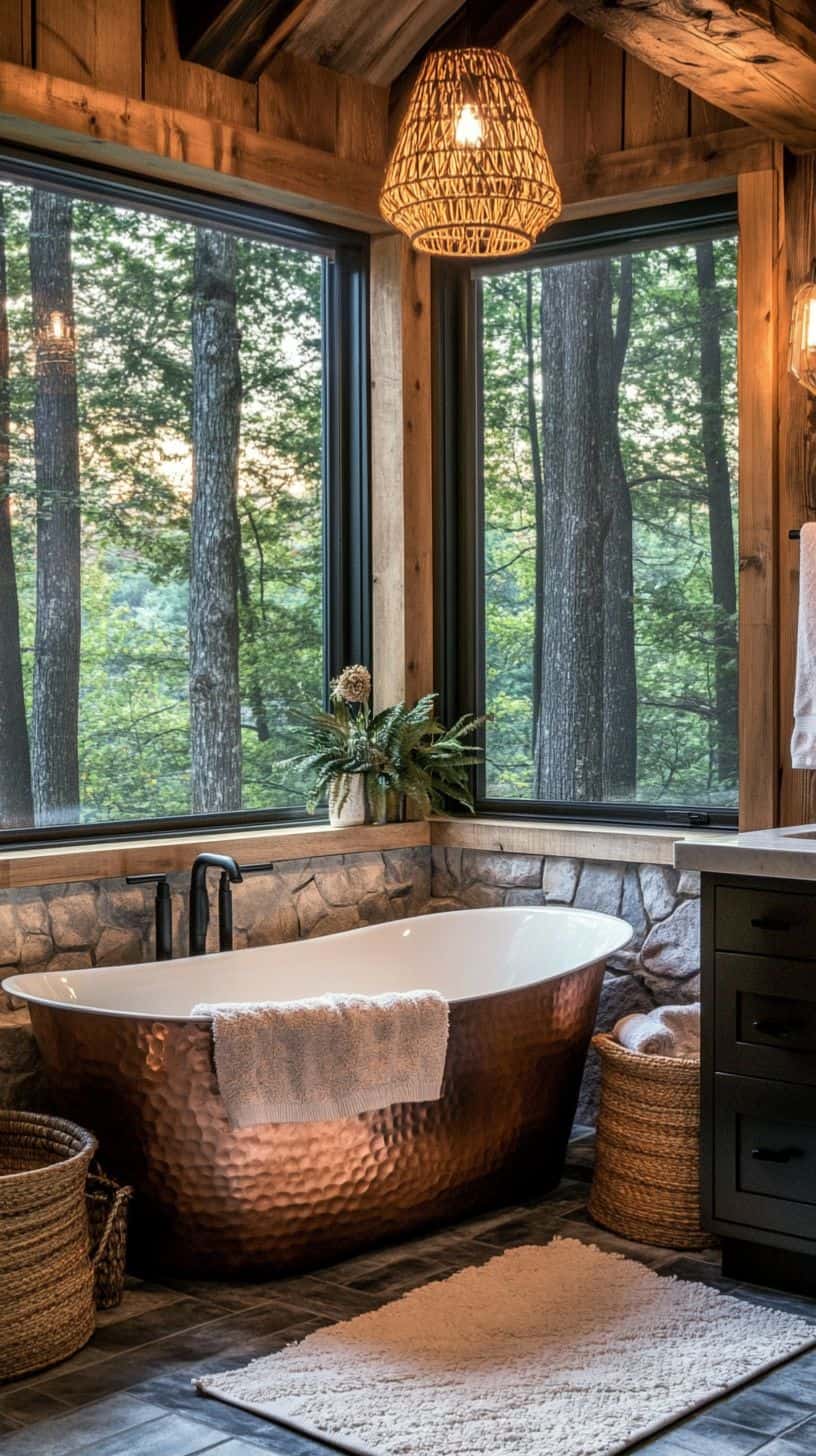 Cabin rustic bathroom