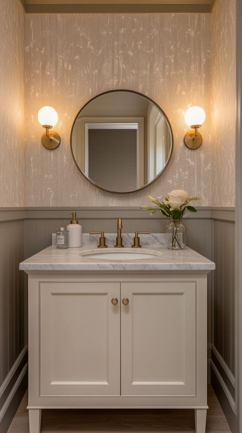 Small traditional powder bathroom