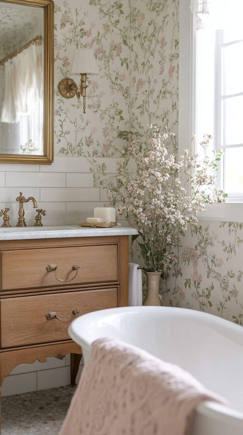 Small french country bathroom