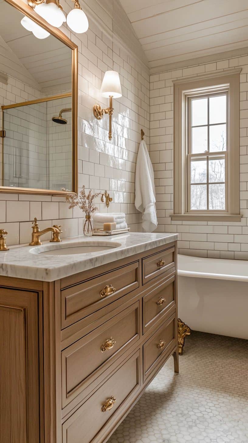 Traditional bathroom with vanity