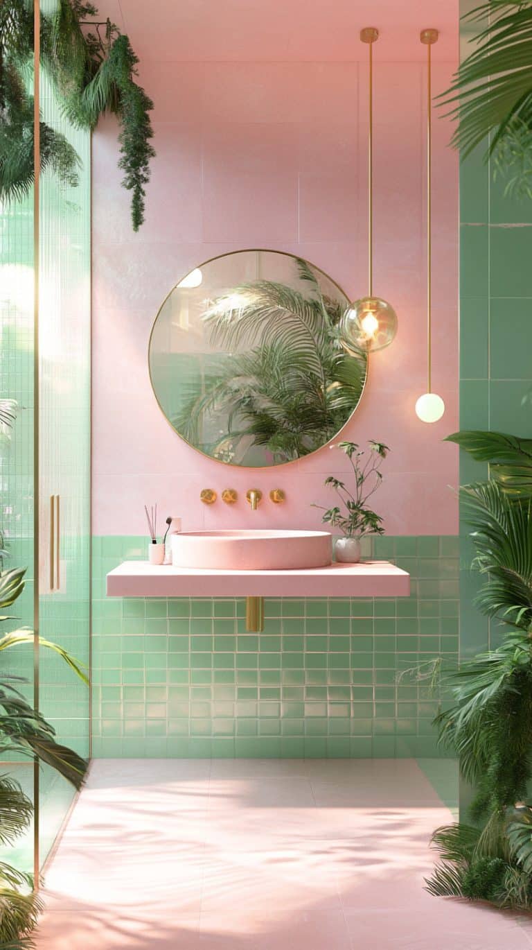 30 Pink Bathroom Design Ideas: Timeless Styles with Pink Tiles ...