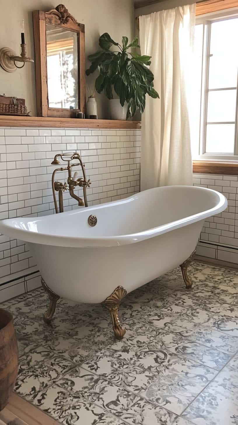French country bathroom with tile