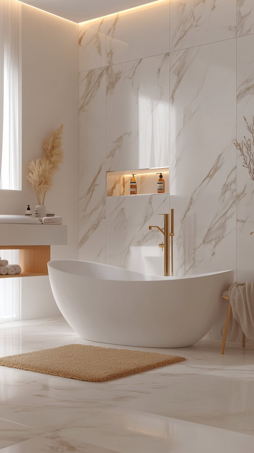 Modern luxury bathroom with marble