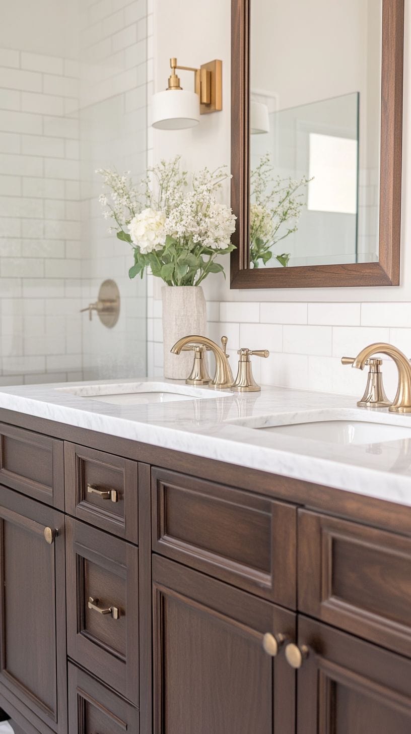 Traditional bathroom with double sink vanity