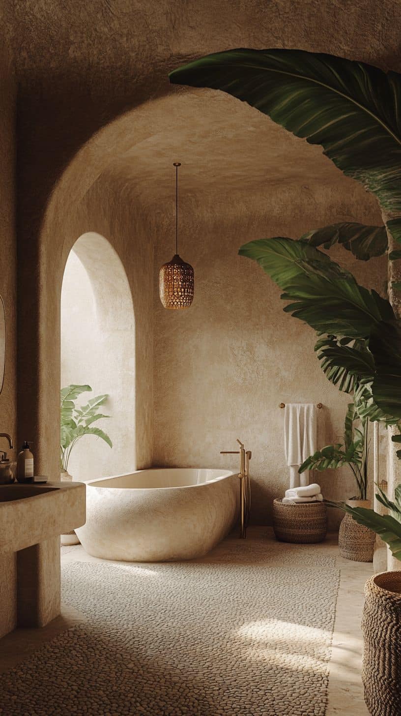 Tadelakt moroccan bathroom