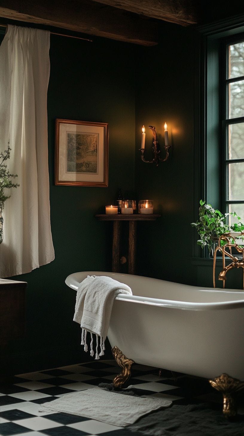 Moody english cottage bathroom