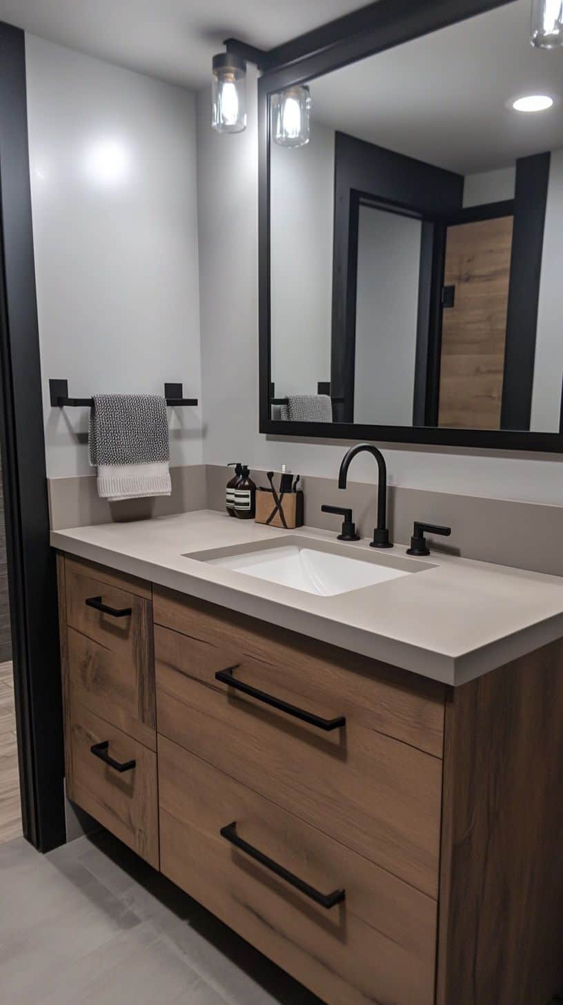 Bathroom with diy vanity