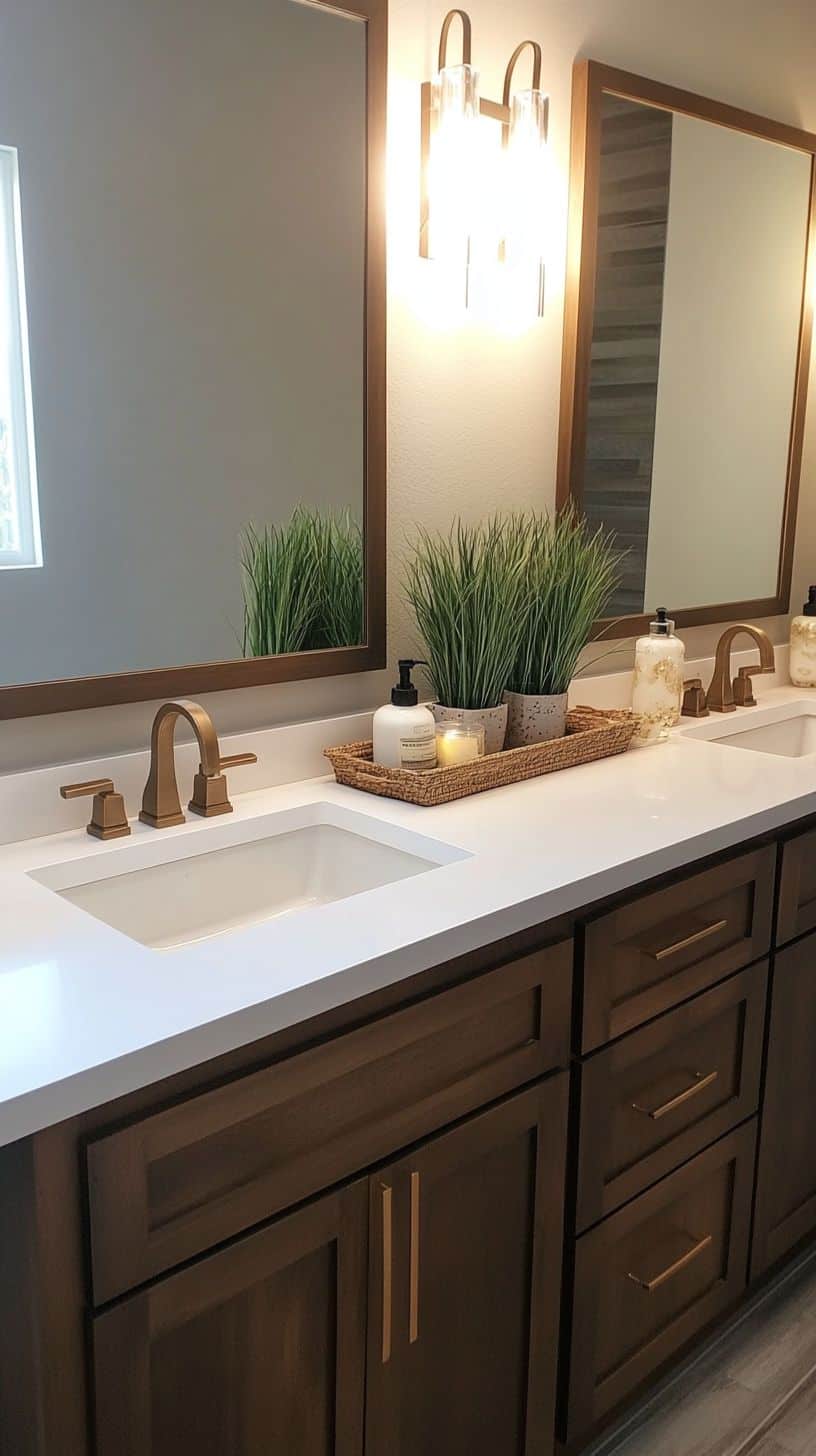 Bathroom with double sink vanity