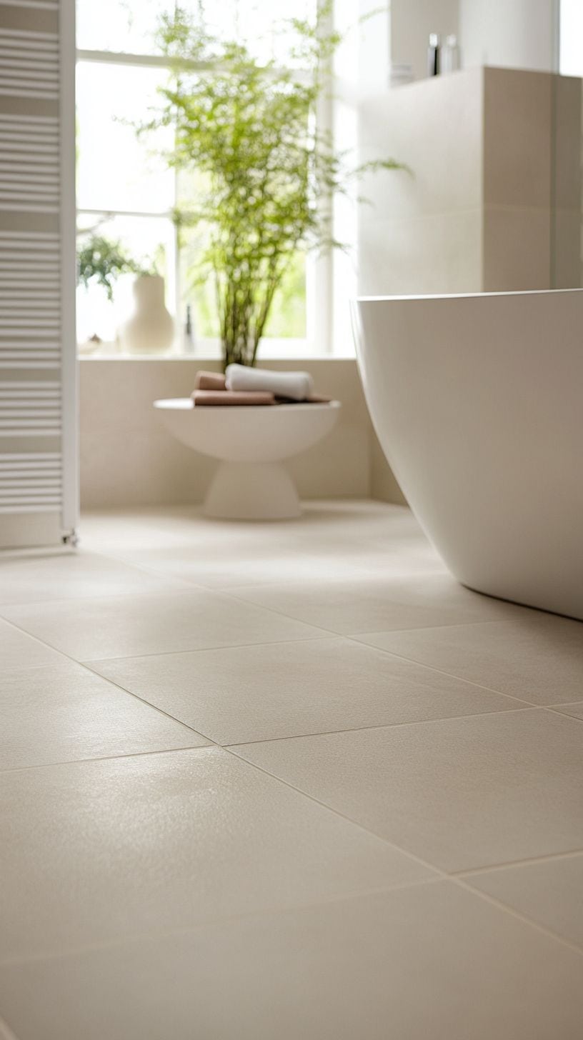 Bathroom with floor tiles