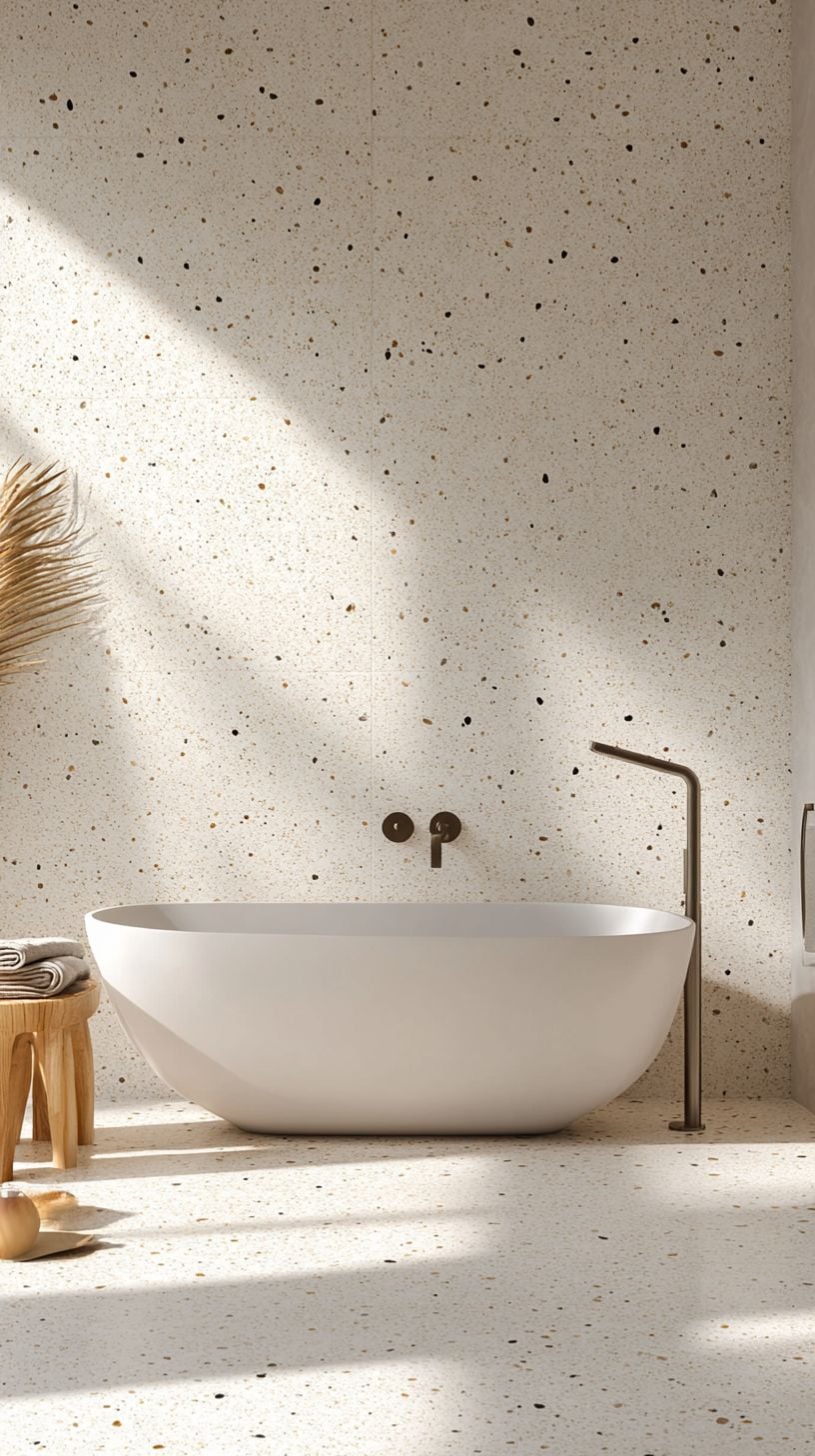 Bathroom with terrazzo tiles