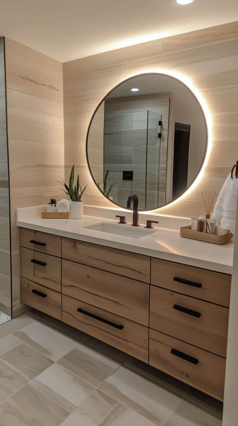 Bathroom with vanity lights