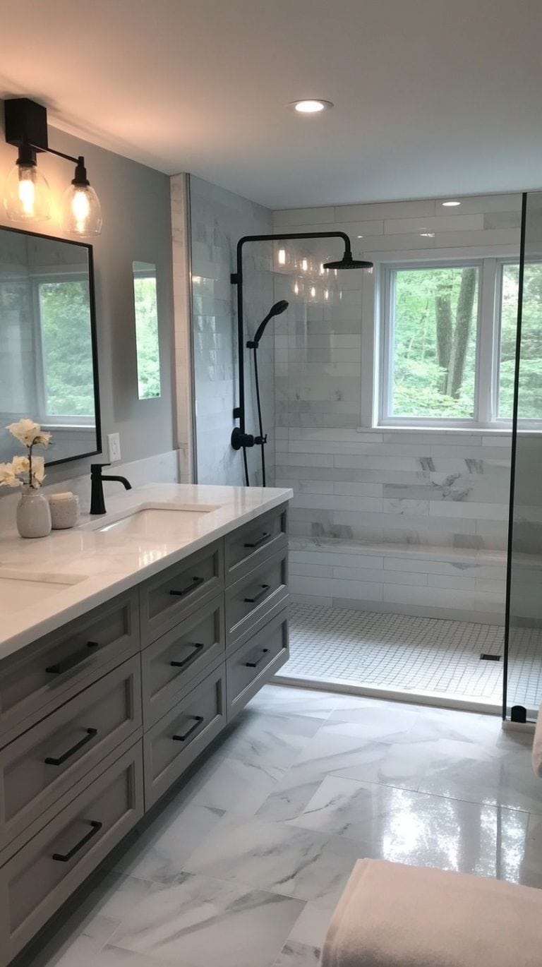 35 Elegant Gray and White Bathroom Ideas for a Timeless Look ...