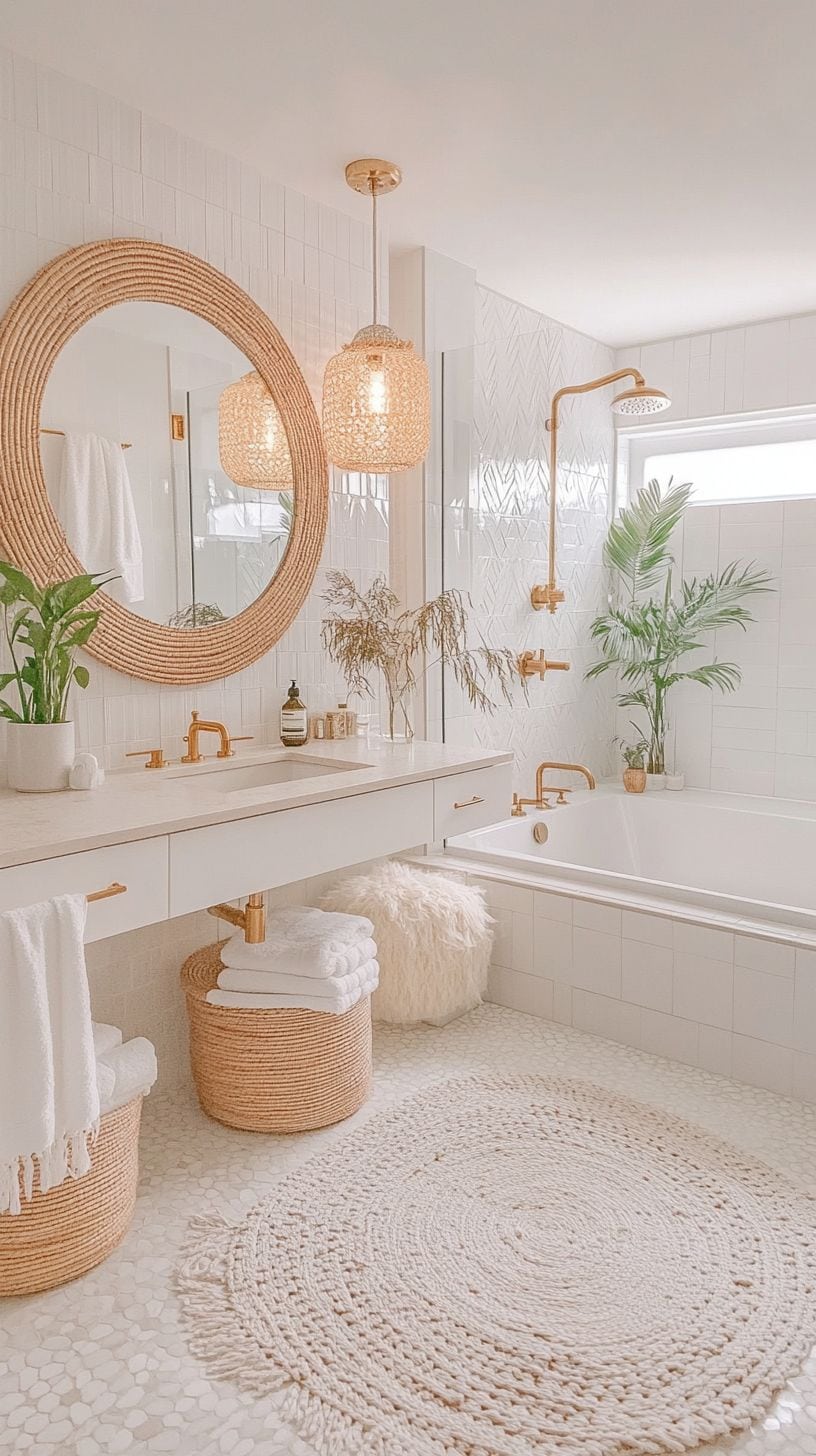 Modern bohemian bathroom