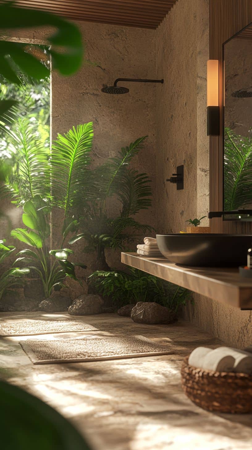 Natural earthy bathroom