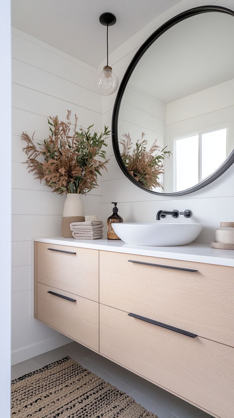Small bathroom with storage