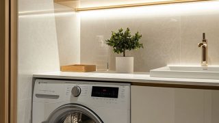 Bathroom shelves over washing machine