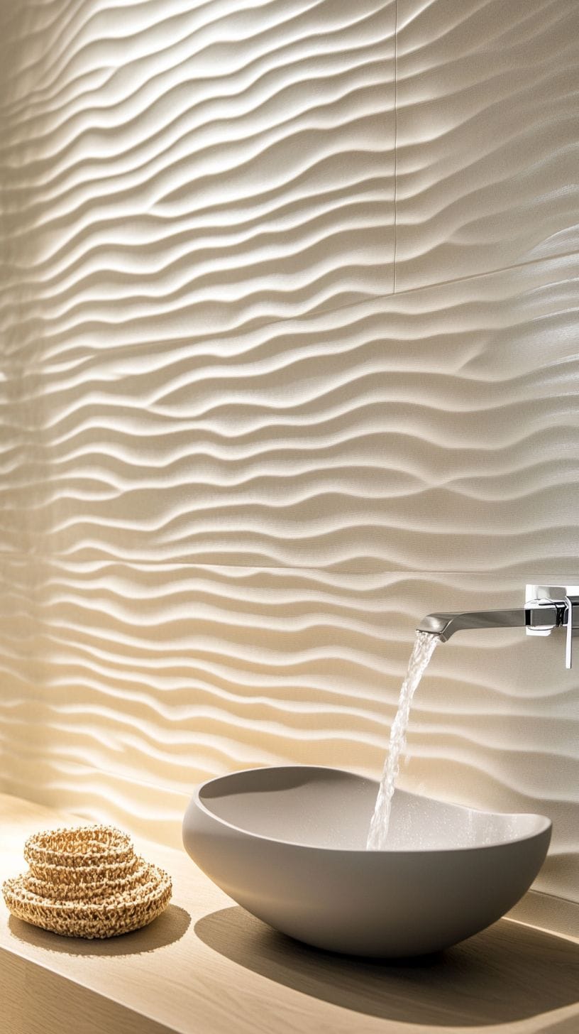 Bathroom with tiles texture
