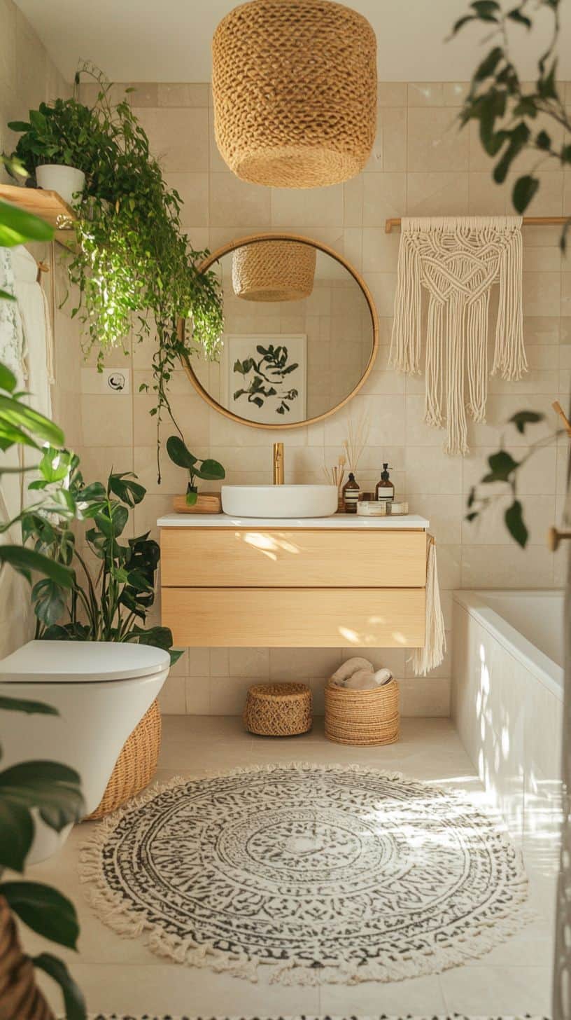 Girly boho bathroom