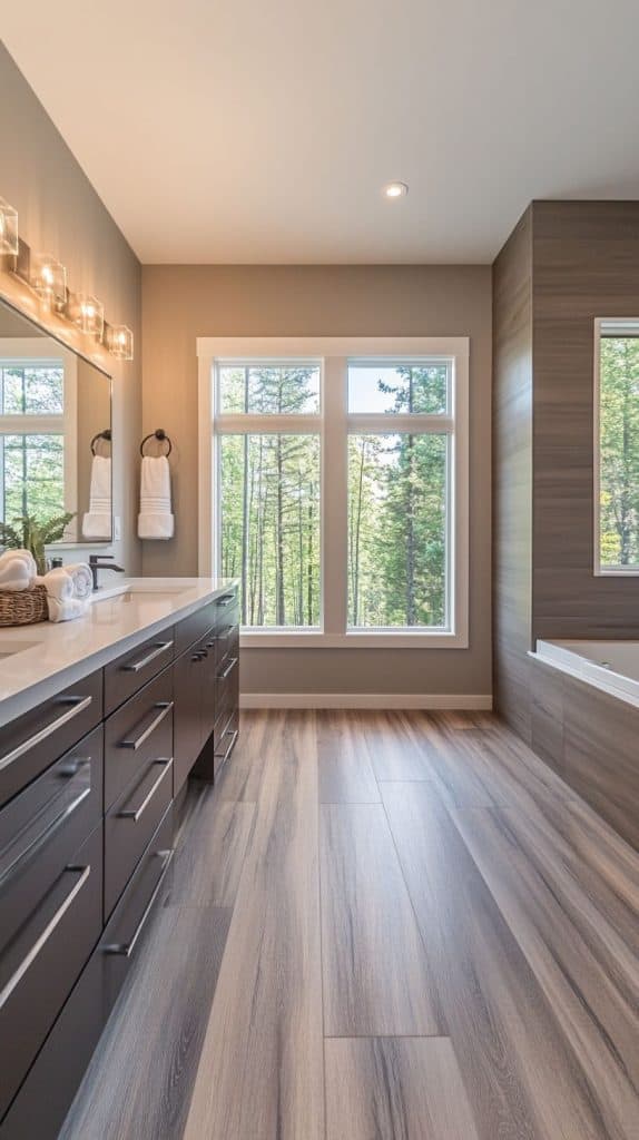 Master Bathroom with Hardwood Floors: Timeless Elegance and Functionality