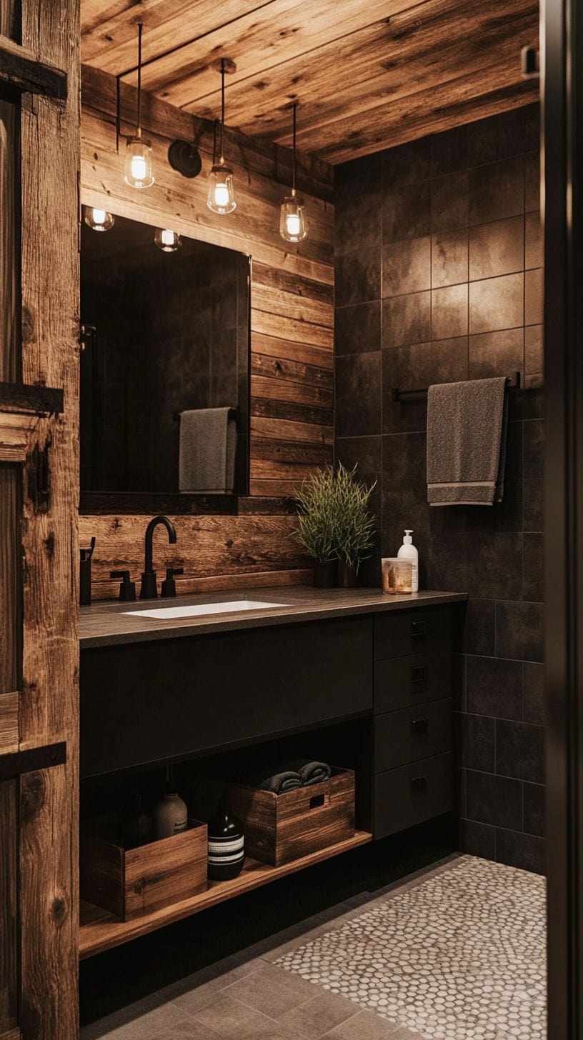 Rustic bathroom on a budget