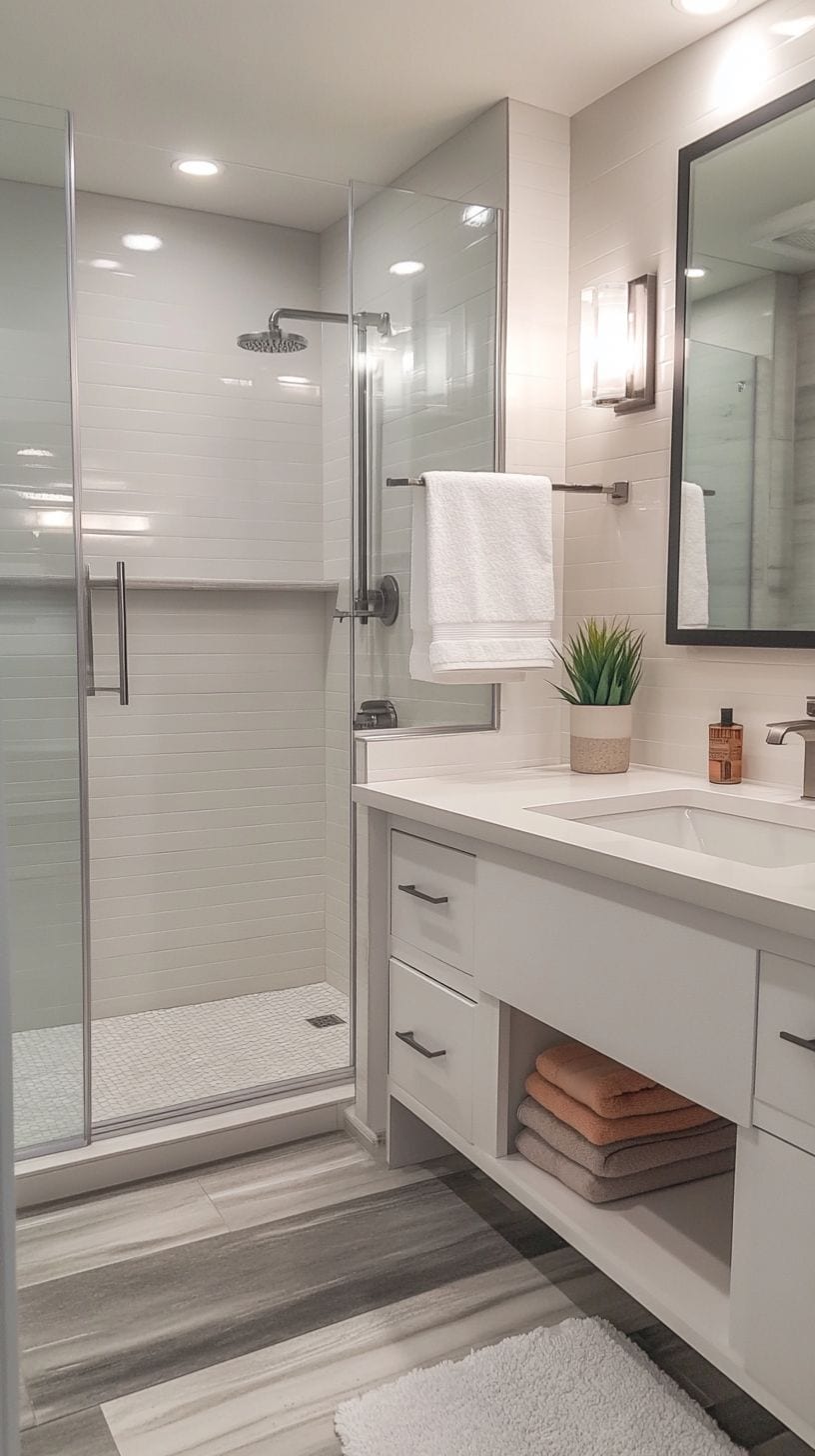 Small white minimalist bathroom
