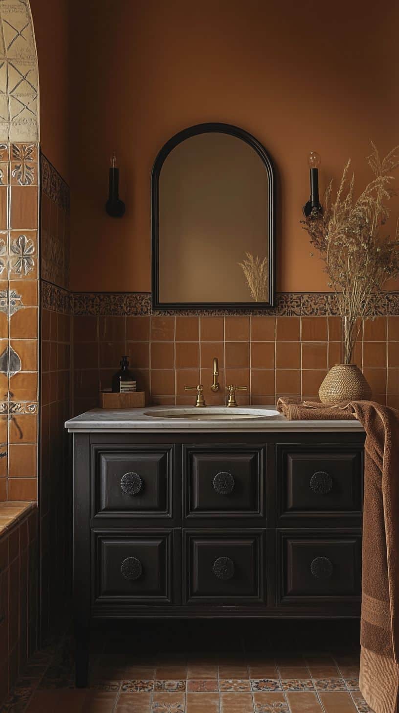 Spanish bathroom with vanity