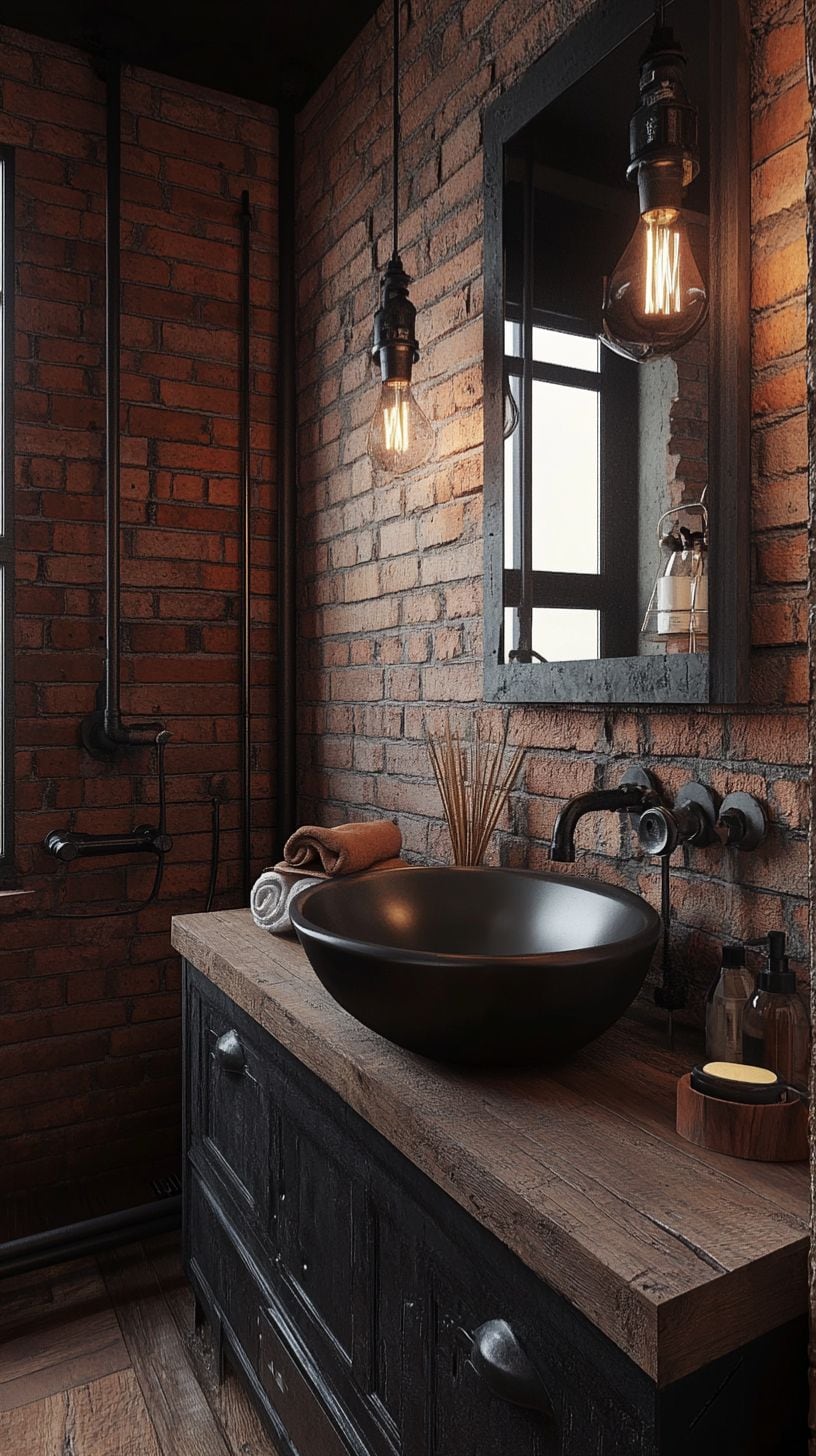 Vintage industrial bathroom