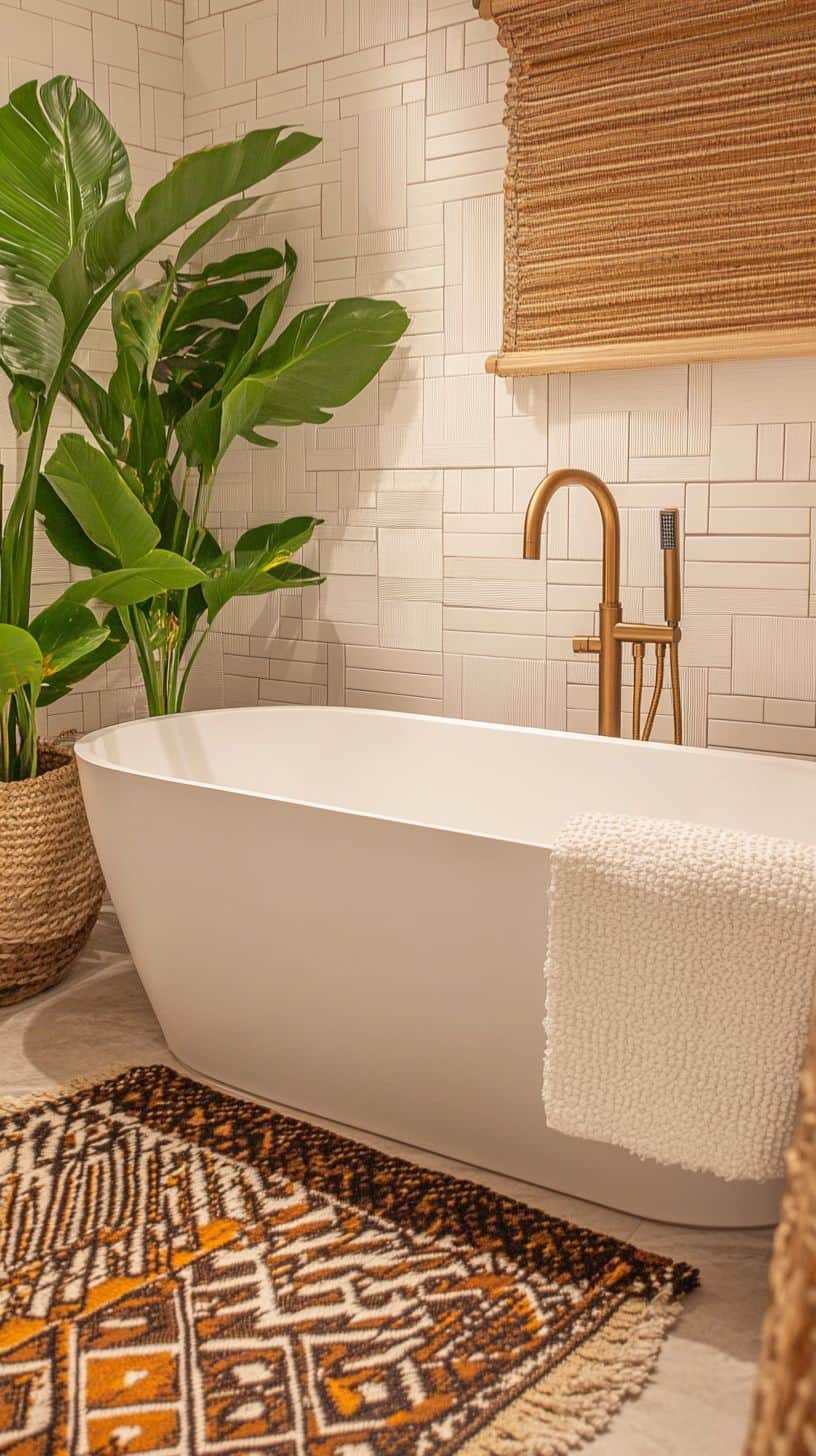 Afro bohemian bathroom